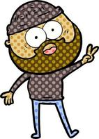 cartoon bearded man vector