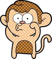 cartoon hooting monkey vector