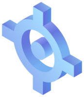 3D geometric shape, geometric design element. PNG with transparent background