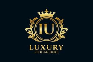 Initial IU Letter Royal Luxury Logo template in vector art for luxurious branding projects and other vector illustration.