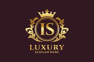 Initial IS Letter Royal Luxury Logo template in vector art for luxurious branding projects and other vector illustration.