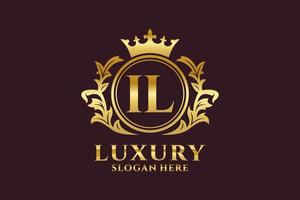 Initial IL Letter Royal Luxury Logo template in vector art for luxurious branding projects and other vector illustration.