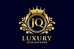 Initial JQ Letter Royal Luxury Logo template in vector art for luxurious branding projects and other vector illustration.