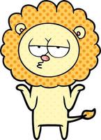 cartoon bored lion vector