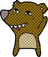 cartoon bear showing teeth vector