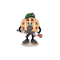 Character cartoon of apple pie as a special force vector