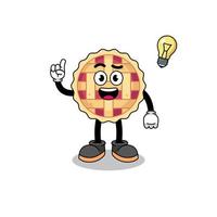 apple pie cartoon with get an idea pose vector