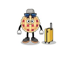 apple pie mascot doing vacation vector