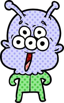 happy cartoon alien
