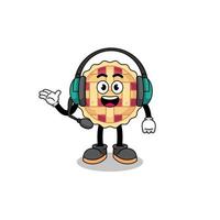 Mascot Illustration of apple pie as a customer services vector