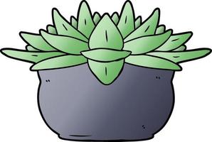 cartoon succulent plant vector