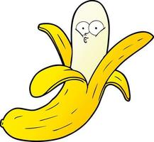plátano de dibujos animados con cara vector
