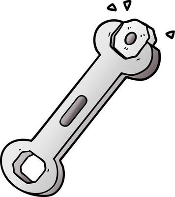 cartoon spanner turning nut