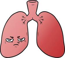 cartoon angry lungs vector