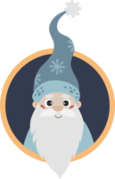 portrait de personnage d'hiver. gnome vieil homme mignon png
