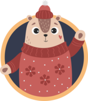 personagem de inverno. esquilo fofo png