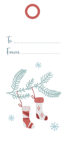 Christmas gift tag with Christmas socks png