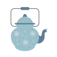 Sticker teapot with snowflakes png
