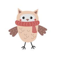 autocollant hibou dans une écharpe png