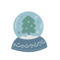 Christmas tree snow globe sticker png