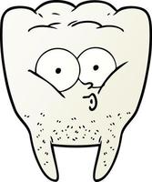 cartoon whistling tooth vector