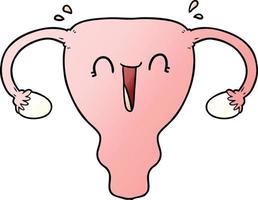 cartoon happy uterus vector