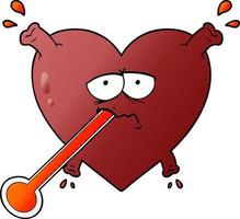 cartoon unhealthy heart vector