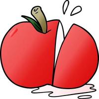cartoon sliced apple vector