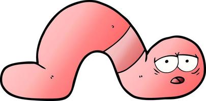 cartoon tired worm vector