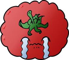 cartoon crying tomato vector