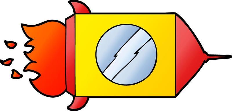 cartoon space rocket