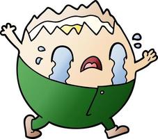 humpty dumpty cartoon egg man crying vector