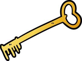 cartoon fancy old key vector