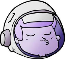 cara de astronauta de dibujos animados vector