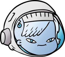 cara de astronauta de dibujos animados vector