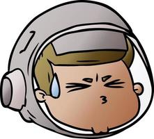 cara de astronauta estresada de dibujos animados vector