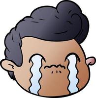 cartoon crying boy vector