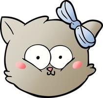 cute cartoon kitten face vector