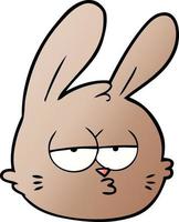 cartoon jaded rabbit face vector