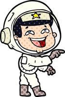 cartoon laughing astronaut vector