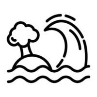 Check this line icon of water disaster vector
