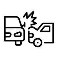 Download outline icon vector of car accident