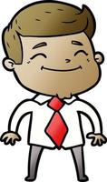 happy cartoon businessman vector