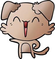 happy little pointing dog cartoon vector