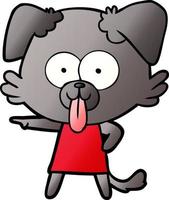 cartoon dog with tongue sticking out vector