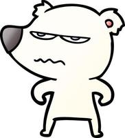 angry bear polar cartoon vector