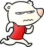 angry bear polar cartoon vector