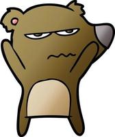 dibujos animados de oso enojado vector
