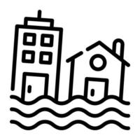 Check this line icon of water disaster vector