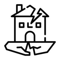 An outline icon vector of earthquake